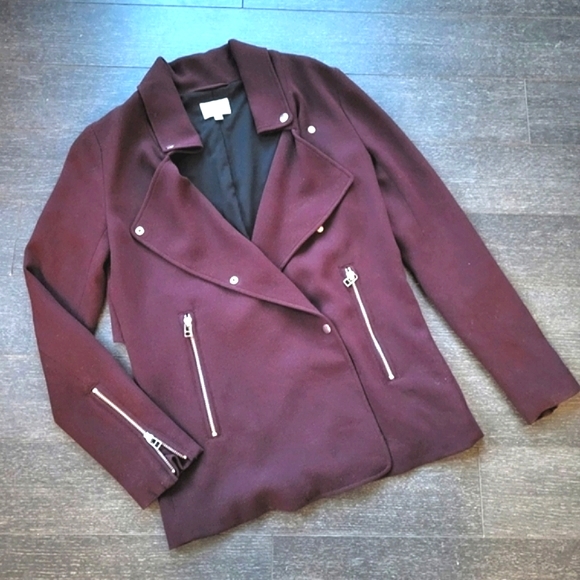 Aritzia Wilfred Mayat Jacket Coat Burgundy - Picture 6 of 7